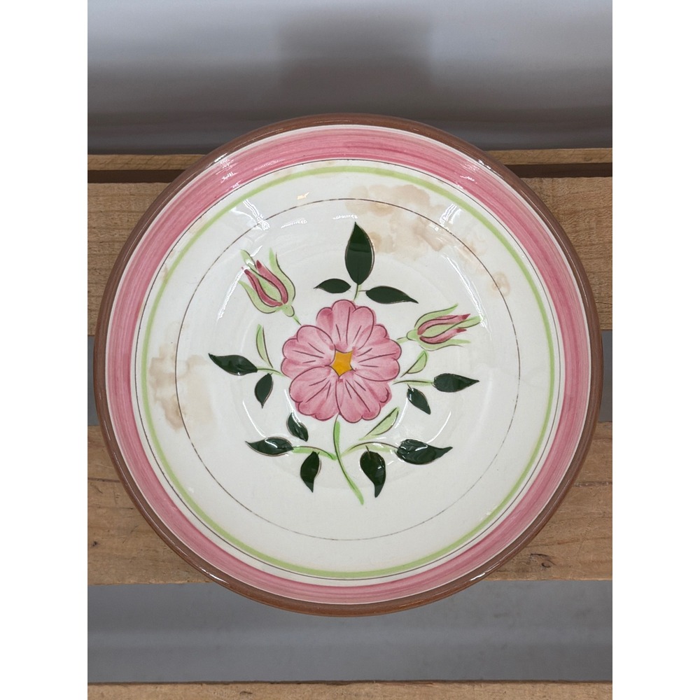 Stangle Pottery Wild Rose Hand Painted 8" Serving Bowl Vintage